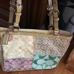 Authentic coach pastel colored hand bag